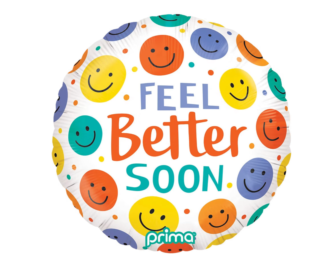 PRIMA 18" Round Feel Better Soon Smile Faces